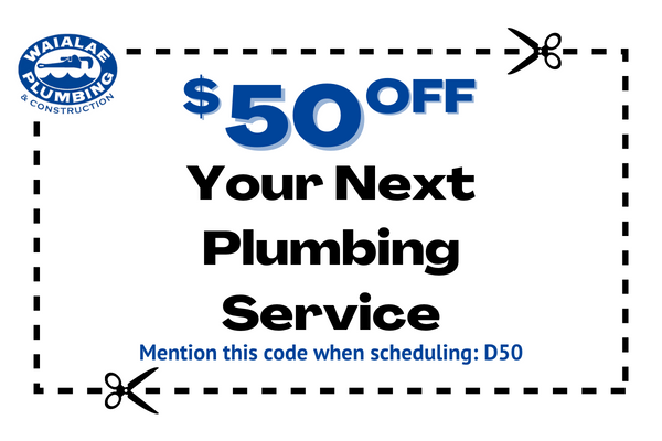 image of coupon for $50 off plumbing services
